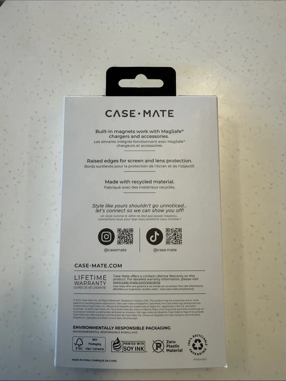 Case-mate Clear Glitter MagSafe Case with Iridescent Accent - Silver